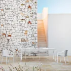 Tuineettafel in aluminium en Hpl of Gres, verschillende afwerkingen - Filomena Viadurini