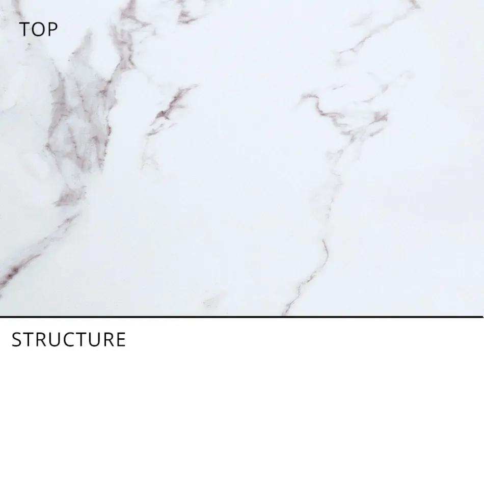 Tuineettafel in aluminium en Hpl of Gres, verschillende afwerkingen - Filomena Viadurini