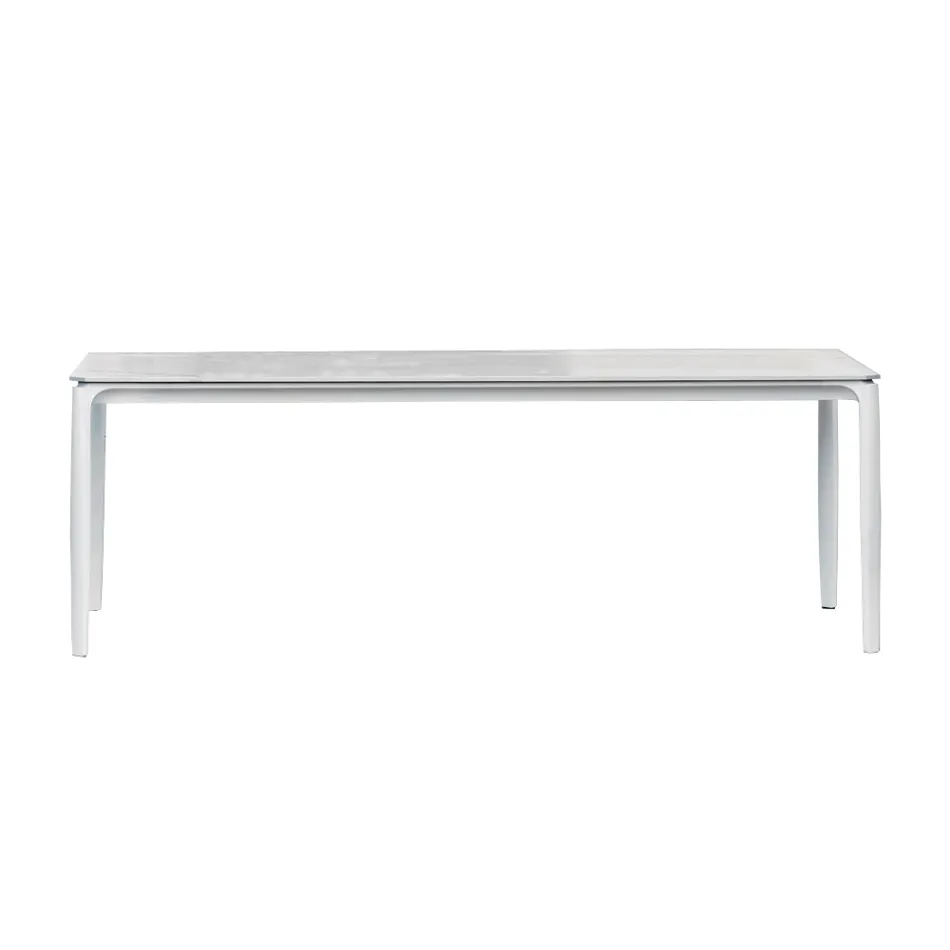 Tuineettafel in aluminium en Hpl of Gres, verschillende afwerkingen - Filomena Viadurini
