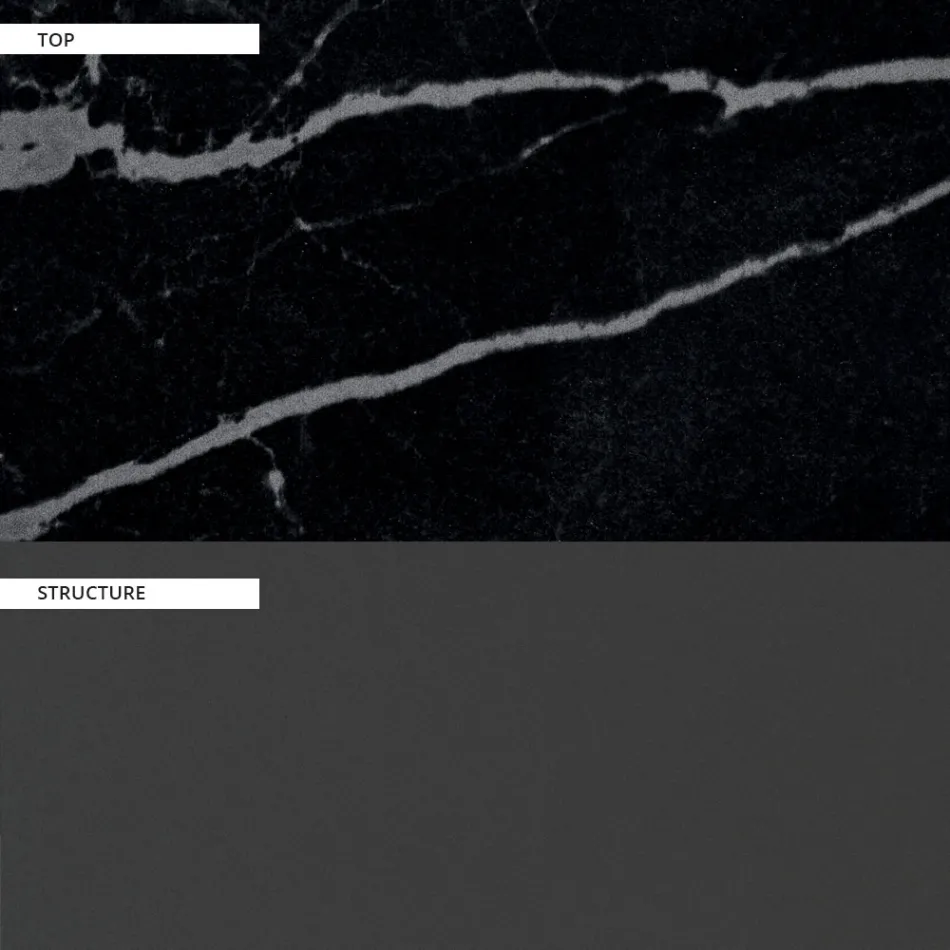 Buiten eettafel in aluminium en steengoed blad Made in Italy - Donovan Viadurini