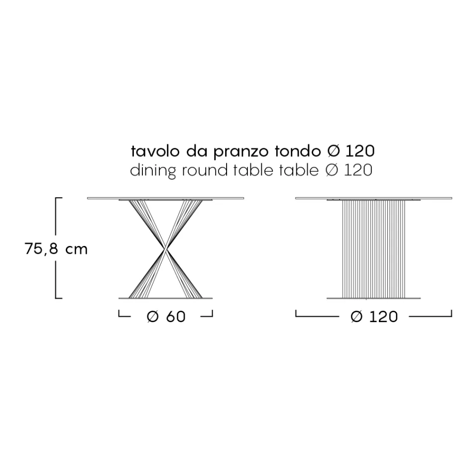 Buiten eettafel in aluminium en steengoed blad Made in Italy - Donovan Viadurini