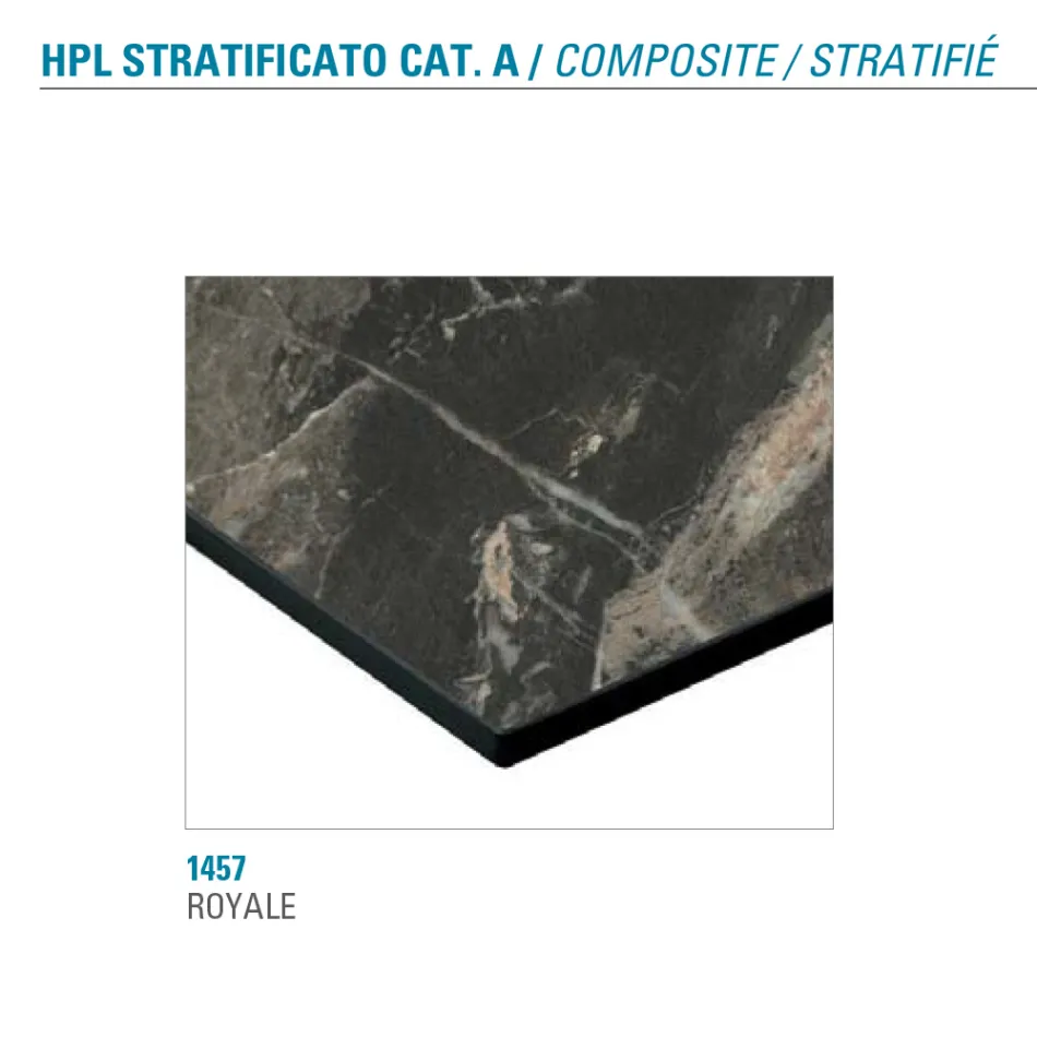 Vaste eettafel in metaal en gestratificeerd Hpl Made in Italy - Bastiano Viadurini