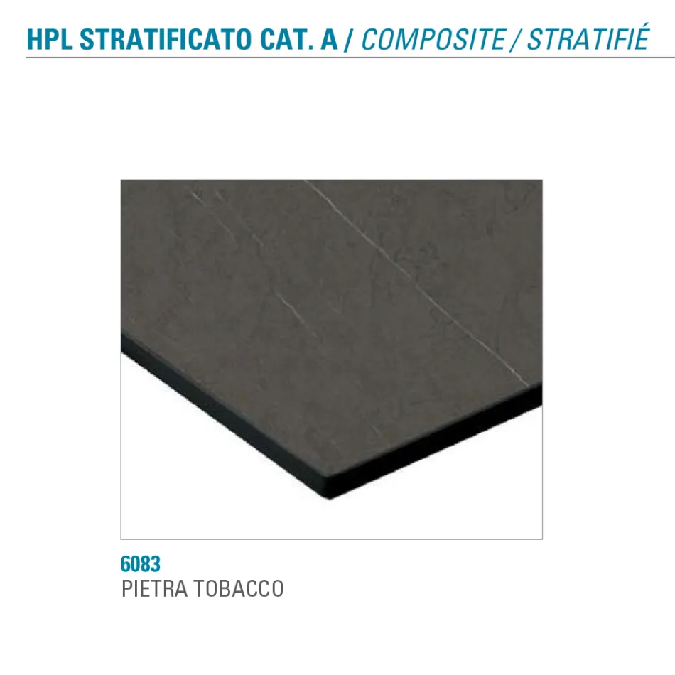 Vaste eettafel in metaal en gestratificeerd Hpl Made in Italy - Bastiano Viadurini