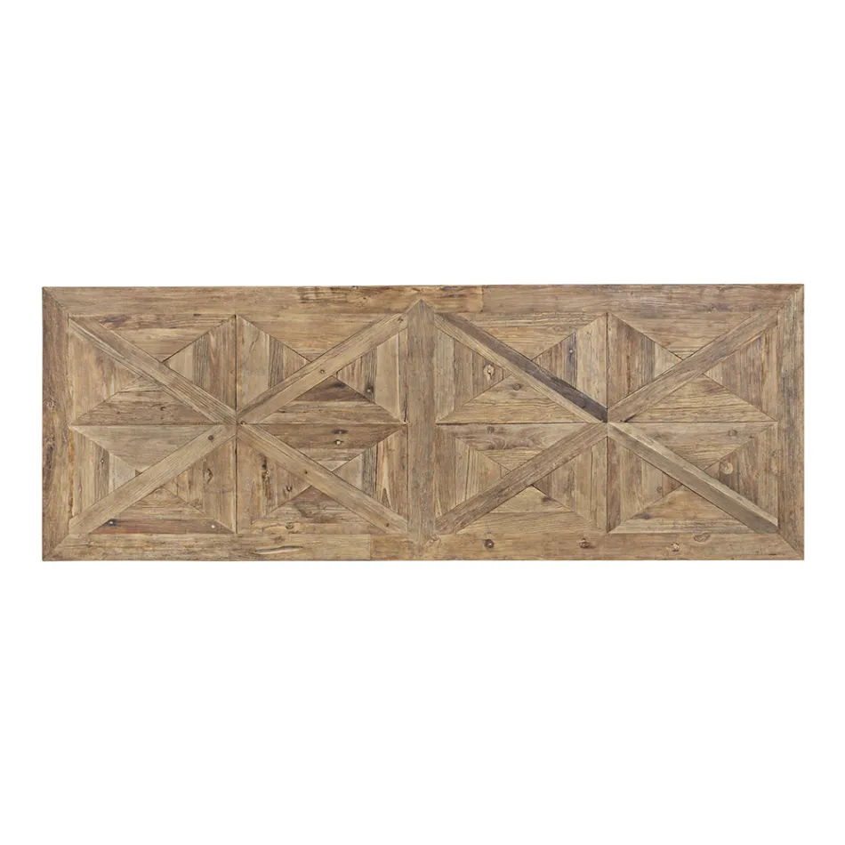 Eettafel in gerecycled iepenhout Klassiek design Homemotion - Badia Viadurini