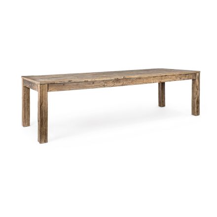 Eettafel in gerecycled iepenhout Klassiek design Homemotion - Badia Viadurini