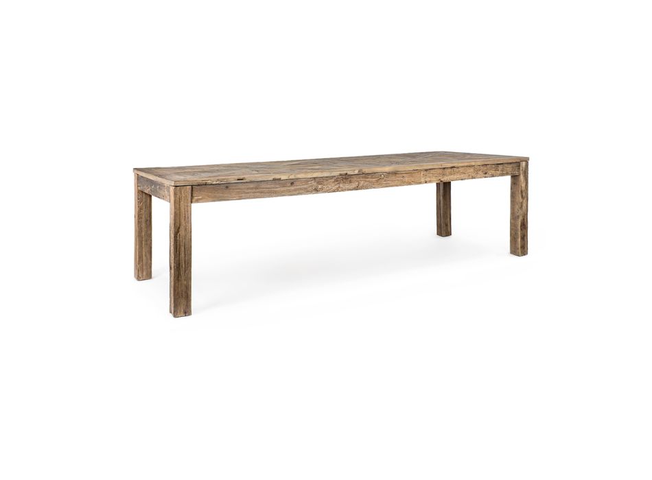 Eettafel in gerecycled iepenhout Klassiek design Homemotion - Badia Viadurini