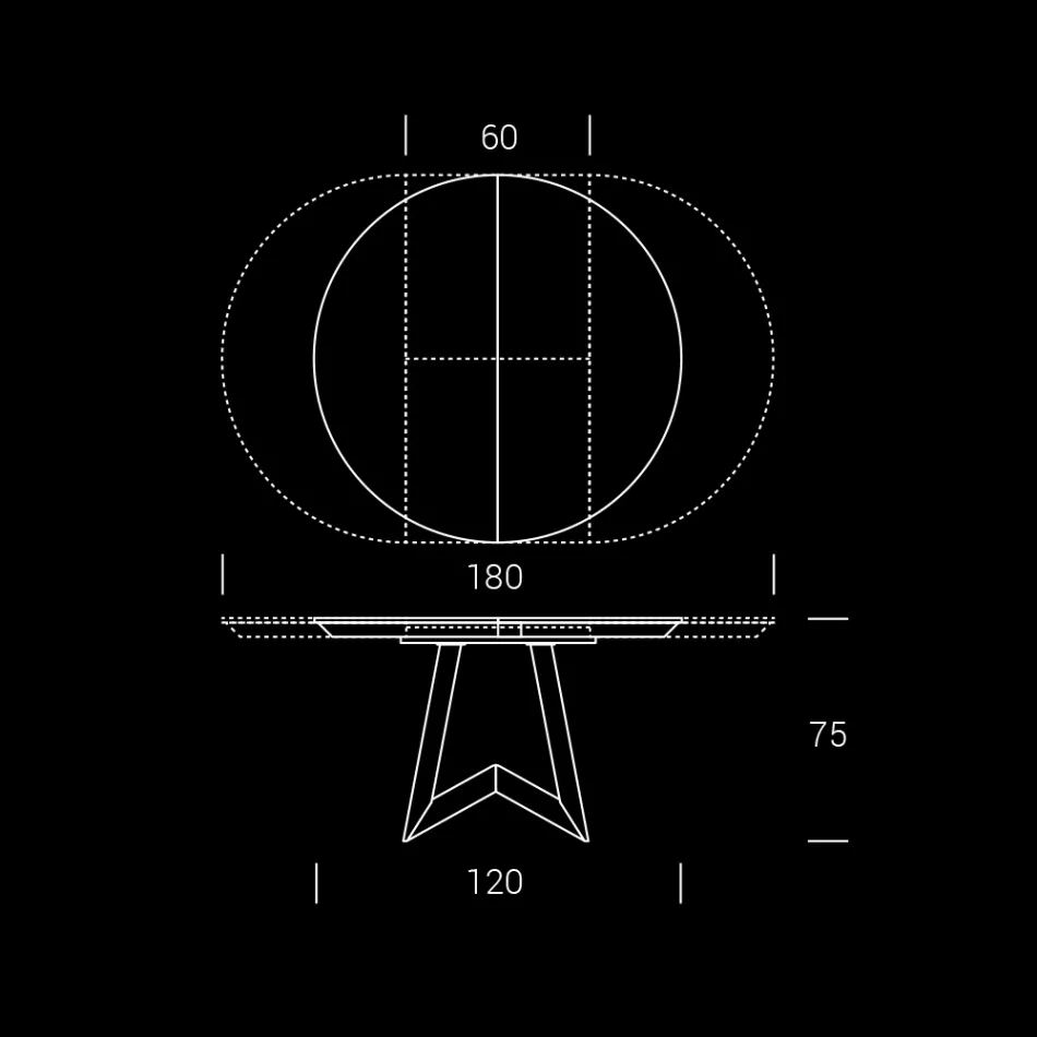 Ronde eettafel met uitschuifbaar blad tot 180 cm Gemaakt in Italië - Muschio Viadurini