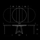 Ronde eettafel uitschuifbaar tot 270 cm in keramiek Gemaakt in Italië - Muschio Viadurini