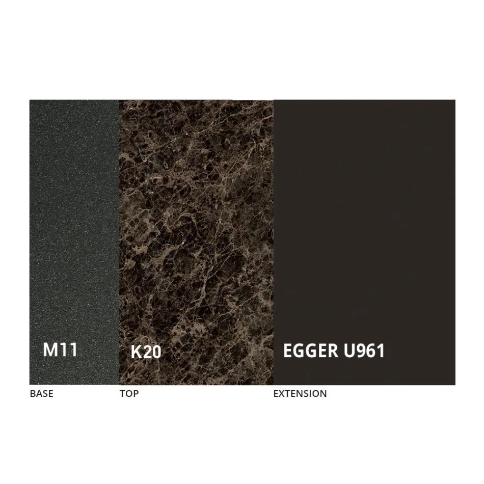 Ronde eettafel uitschuifbaar tot 270 cm in keramiek Gemaakt in Italië - Muschio Viadurini