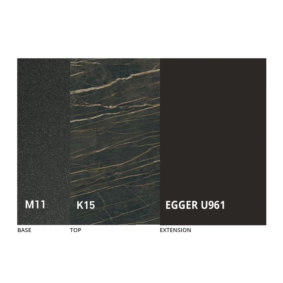 Ronde eettafel uitschuifbaar tot 270 cm in keramiek Gemaakt in Italië - Muschio Viadurini