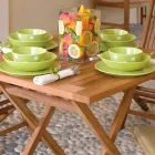 Vierkante Tuintafel 80x80 cm Gemaakt van Teakhout - Amico Viadurini