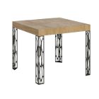 Vierkante tafel uitschuifbaar tot 246 cm in hout en ijzer Made in Italy - Fiume Viadurini