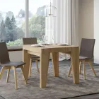 Vierkante tafel uitschuifbaar tot 246 cm in hout Made in Italy - Bloem Viadurini