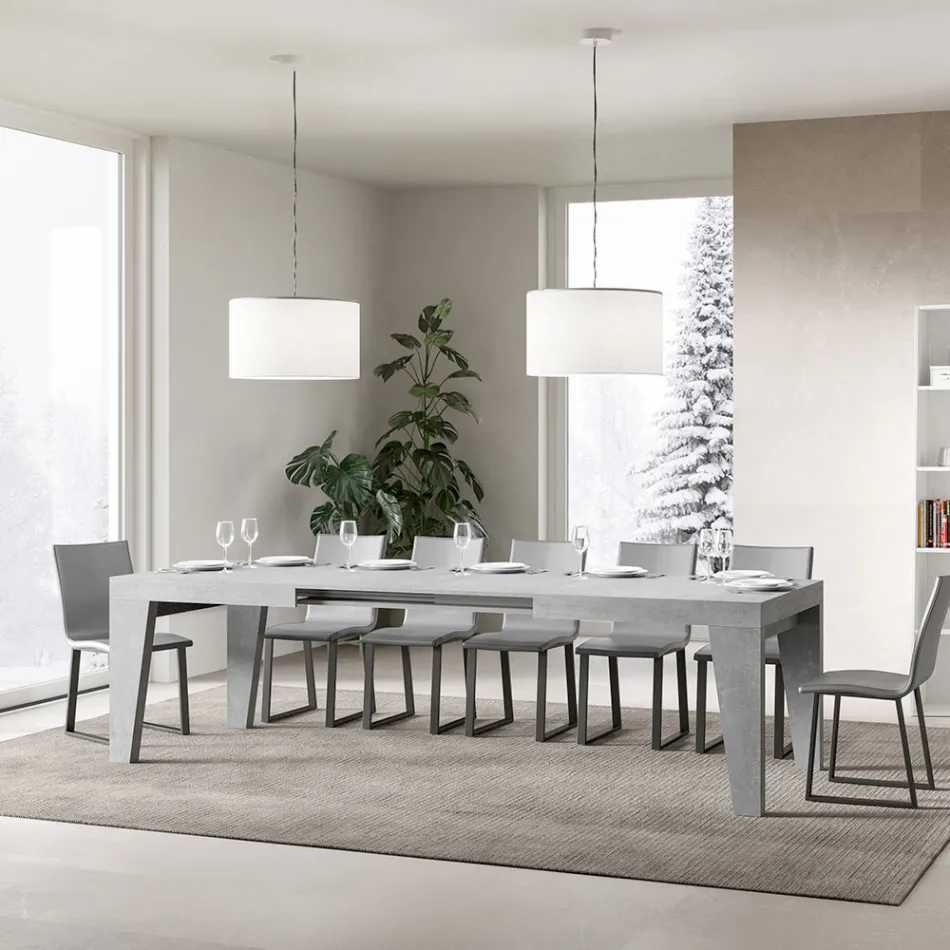 Vierkante tafel uitschuifbaar tot 440 cm in hout Made in Italy - Bloem Viadurini