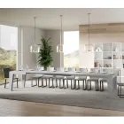 Vierkante tafel uitschuifbaar tot 440 cm in hout Made in Italy - Bloem Viadurini