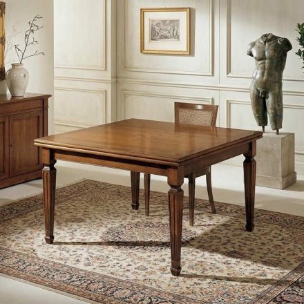Angelite uitschuifbare vierkante tafel, tot 208 cm, gemaakt in Italië Viadurini