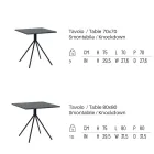 Vierkante buitentafel in gegalvaniseerd staal Made in Italy - Ralph Viadurini