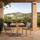 Vierkante buitentafel in teak en metaal - Marie Viadurini