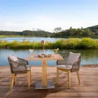 Vierkante buitentafel in teak en metaal - Marie Viadurini