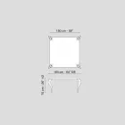 Vaste tabelontwerp vierkante MDF en Luigi verchroomd staal Viadurini