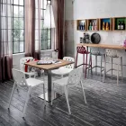 Vierkante tafel in HPL gesatineerd roestvrij staal metaal Made in Italy - Lens Viadurini