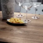 Vierkante tafel in HPL gesatineerd roestvrij staal metaal Made in Italy - Lens Viadurini