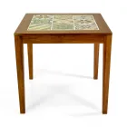 Vierkante tafel van acaciahout en keramisch blad - Technisch Viadurini