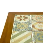 Vierkante tafel van acaciahout en keramisch blad - Technisch Viadurini