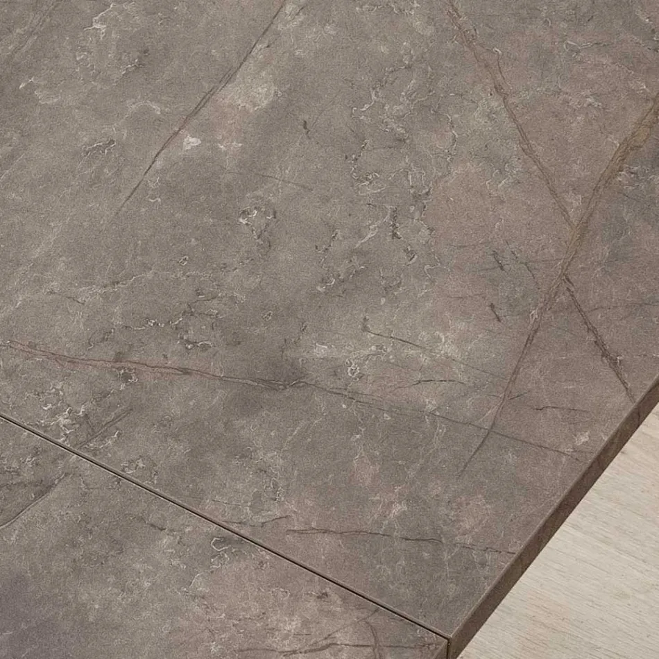 Uitschuifbare rechthoekige tafel tot 240 of 280 cm in HPL en metaal - Heden Viadurini