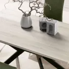 Rechthoekige tafel uitschuifbaar tot 260 of 300 cm in HPL en metaal - Charmy Viadurini