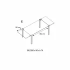 Uitschuifbare rechthoekige tafel in transparant glas gemaakt in Italië - Sopot Viadurini