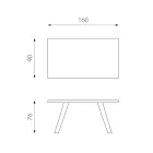 Rechthoekige tafel met eiken fineerblad en aluminium onderstel - Logan Viadurini