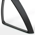 Rechthoekige tafel met eiken fineerblad en aluminium onderstel - Logan Viadurini