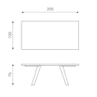Rechthoekige tafel met eiken fineerblad en aluminium onderstel - Logan Viadurini
