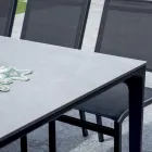 Rechthoekige tuintafel van aluminium en steengoed - Lunara Viadurini