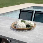 Rechthoekige tuintafel van aluminium en grijze hars - Nuvia Viadurini