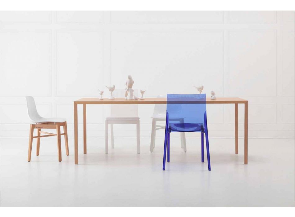 Moderne design rechthoekige eettafel in natuurlijk eikenhout - Smart Viadurini