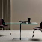 Moderne rechthoekige tafel in gerookt of extreem licht glas gemaakt in Italië - Dolce Viadurini
