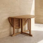 Opklapbare tuintafel in teakhout - Yggdrasil Viadurini