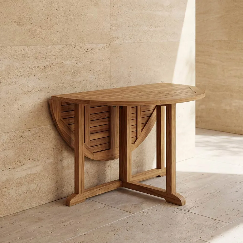 Opklapbare tuintafel in teakhout - Yggdrasil Viadurini