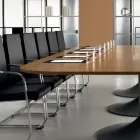 Vergadertafel in gevormd natuurlijk notenhout melamine - Gaelle Viadurini
