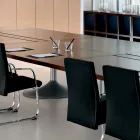 Vergadertafel in gevormd donker eiken melamine - Gaelle Viadurini