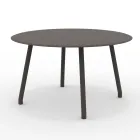 130 cm ronde aluminium buitentafel in verschillende afwerkingen - Resplendent Viadurini