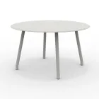 130 cm ronde aluminium buitentafel in verschillende afwerkingen - Resplendent Viadurini