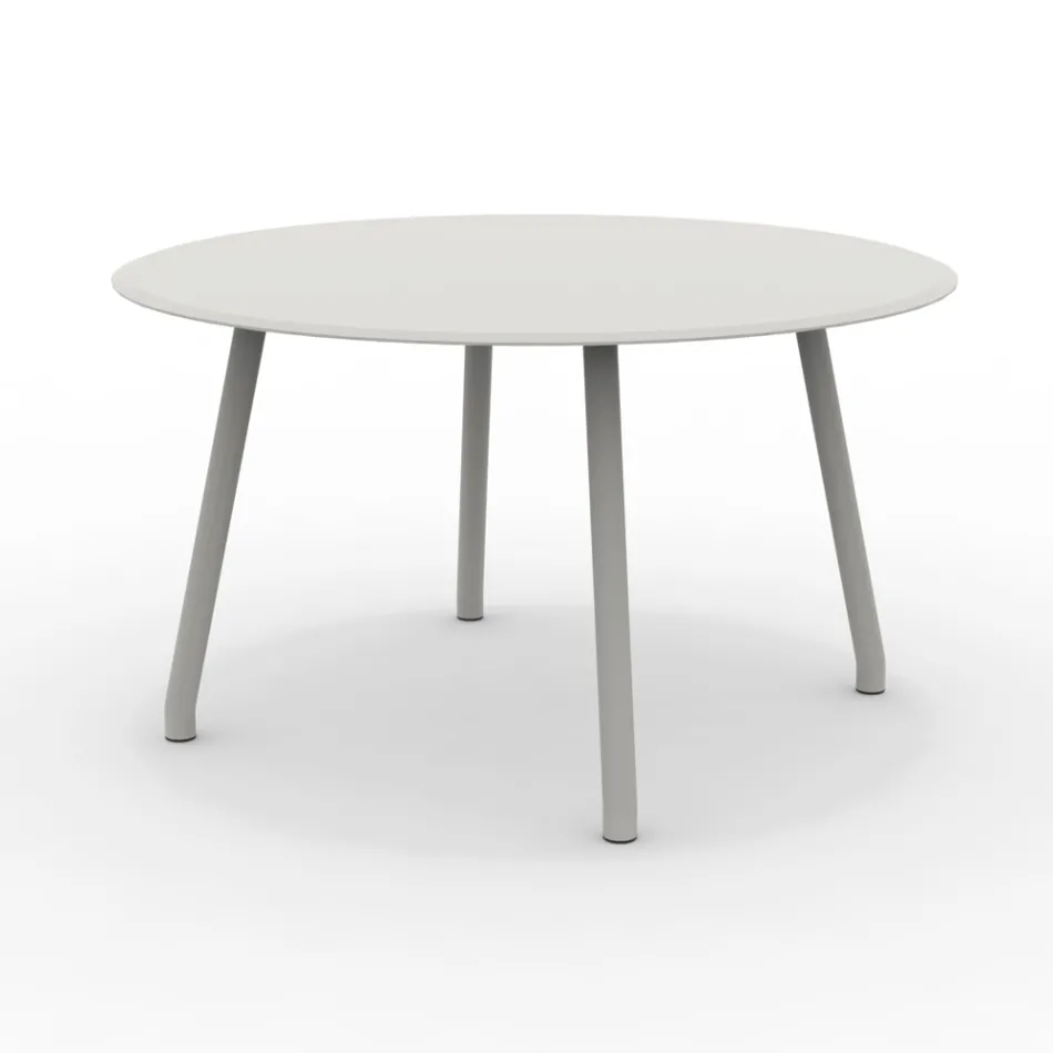 130 cm ronde aluminium buitentafel in verschillende afwerkingen - Resplendent Viadurini