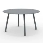 130 cm ronde aluminium buitentafel in verschillende afwerkingen - Resplendent Viadurini