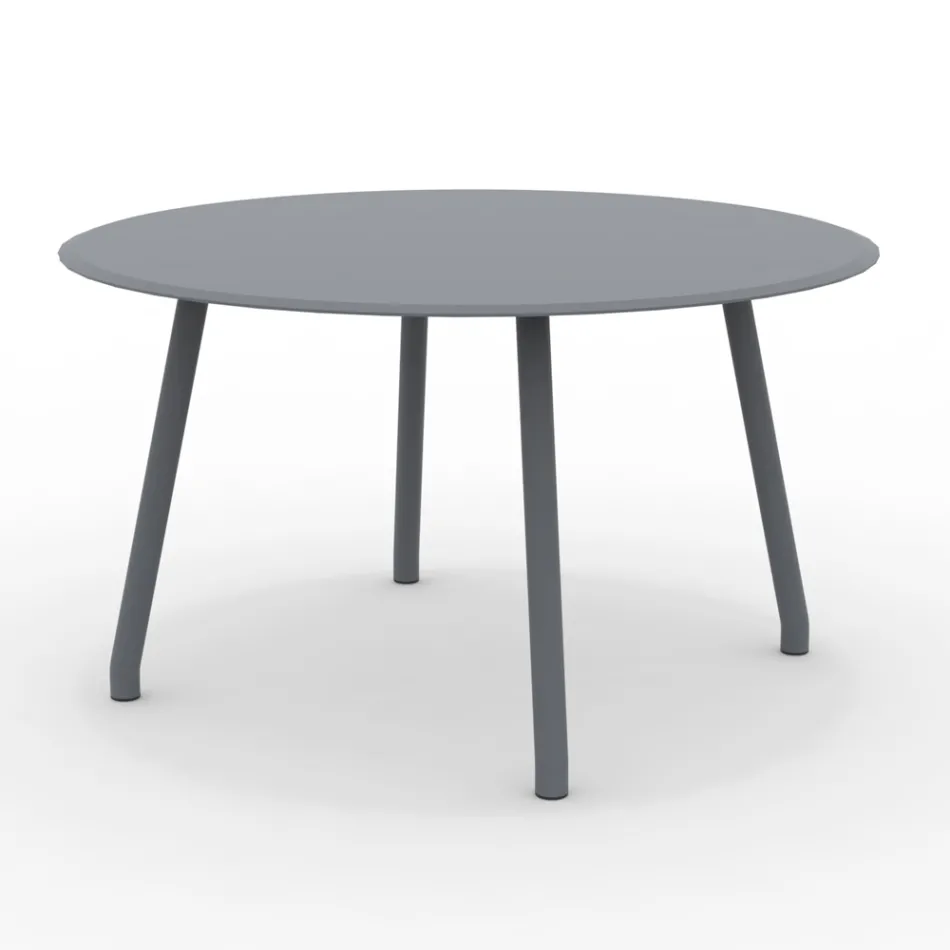 130 cm ronde aluminium buitentafel in verschillende afwerkingen - Resplendent Viadurini
