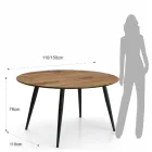 Ronde tafel uitschuifbaar tot 150 cm Lichte walnootafwerking - Capone Viadurini
