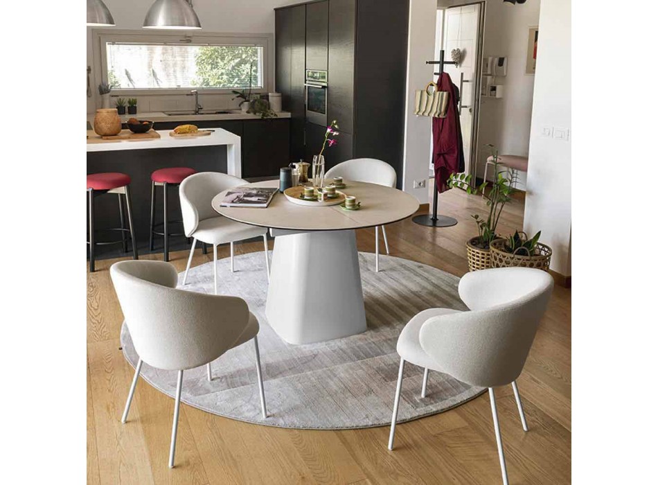 Ronde tafel uitschuifbaar tot 160 cm in keramiek Made in Italy - Connubia Hey Gio Viadurini
