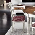 Uitschuifbare ronde tafel met inleg en 4 stoelen Made in Italy - Alite Viadurini